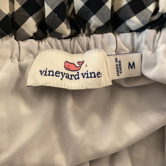 Vineyard Vines Gingham Off The Shoulder Dress, Size Medium - Picture 10 of 10